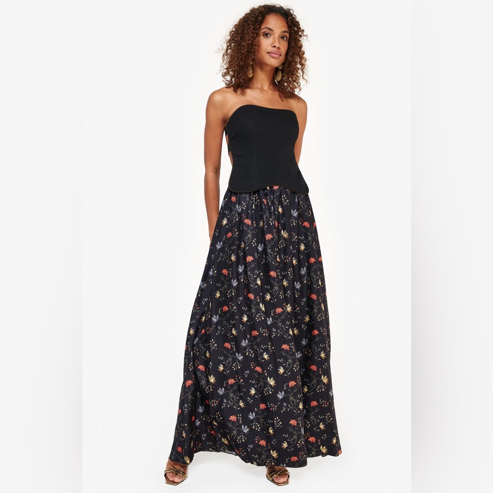 LESEA BERRY Floral Black Maxi Dress